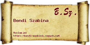 Bendi Szabina névjegykártya